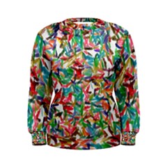 Colorful Paint Strokes On A White Background                                   Women s Sweatshirt