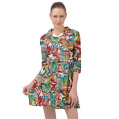 Colorful Paint Strokes On A White Background                                    Mini Skater Shirt Dress by LalyLauraFLM