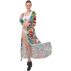 Colorful Paint Strokes On A White Background                                     Maxi Chiffon Beach Wrap