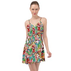 Colorful Paint Strokes On A White Background                                     Summer Time Chiffon Dress by LalyLauraFLM