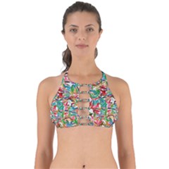 Colorful Paint Strokes On A White Background                                Perfectly Cut Out Bikini Top