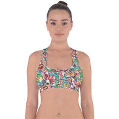 Colorful Paint Strokes On A White Background                                 Cross Back Hipster Bikini Top