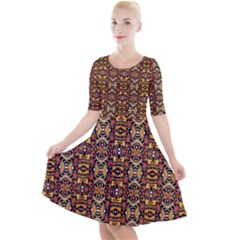 J 7 Quarter Sleeve A-line Dress by ArtworkByPatrick