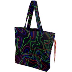 Neon Waves                                Drawstring Tote Bag by LalyLauraFLM