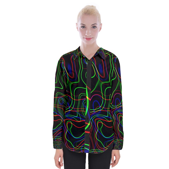 Neon waves                                  Women Long Sleeve Shirt