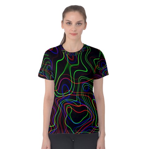 Neon Waves                                  Women s Cotton Tee by LalyLauraFLM