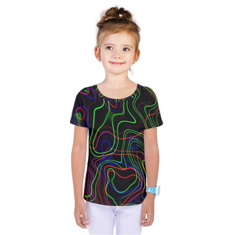 Neon Waves                                   Kids  One Piece Tee by LalyLauraFLM