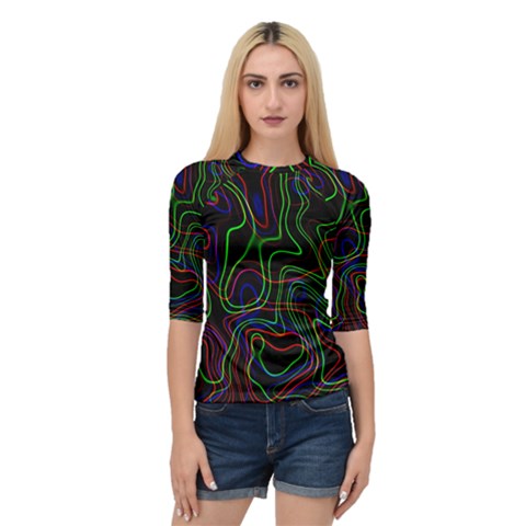 Neon Waves                               Women s Quarter Sleeve Raglan Tee by LalyLauraFLM