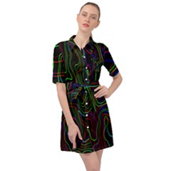 Neon Waves                                     Belted Shirt Dress by LalyLauraFLM