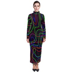 Neon Waves                                    Turtleneck Maxi Dress