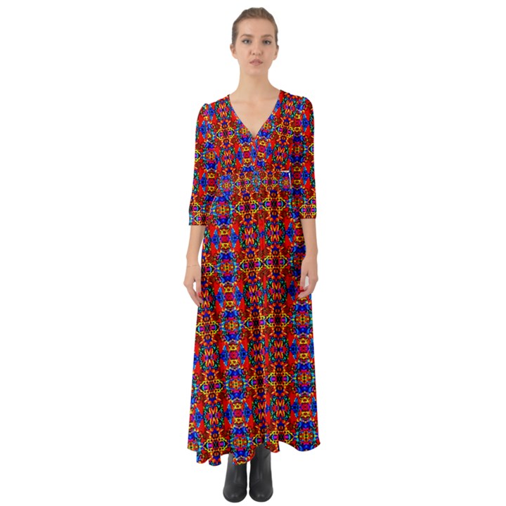 J 9 Button Up Boho Maxi Dress