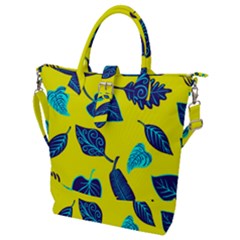 Leaves On A Yellow Background                                  Buckle Top Tote Bag by LalyLauraFLM