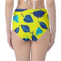 Leaves on a yellow background                                  High-Waist Bikini Bottoms View2