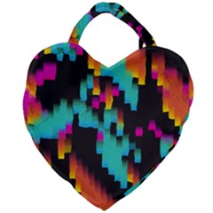 Rectangles In Retro Colors                                  Giant Heart Shaped Tote by LalyLauraFLM