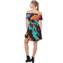 Rectangles in retro colors                                Off Shoulder Chiffon Dress View2