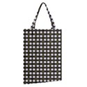 White Flower Pattern On Yellow Black Classic Tote Bag View2