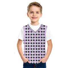 Black Flower On Pink White Pattern Kids  Sportswear by BrightVibesDesign