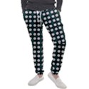 White Flower Pattern On Green Black Men s Jogger Sweatpants View1