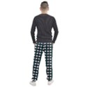 White Flower Pattern On Green Black Men s Jogger Sweatpants View2