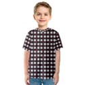 White Flower Pattern On Pink Black Kids  Sport Mesh Tee View1