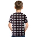 White Flower Pattern On Pink Black Kids  Sport Mesh Tee View2