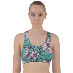 Vintage Floral Pattern Back Weave Sports Bra by Sobalvarro