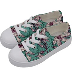 Vintage Floral Pattern Kids  Low Top Canvas Sneakers by Sobalvarro