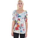 Floral Bouquet Wide Neckline Tee View1