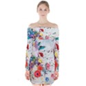 Floral Bouquet Long Sleeve Off Shoulder Dress View1