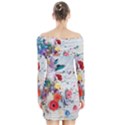 Floral Bouquet Long Sleeve Off Shoulder Dress View2