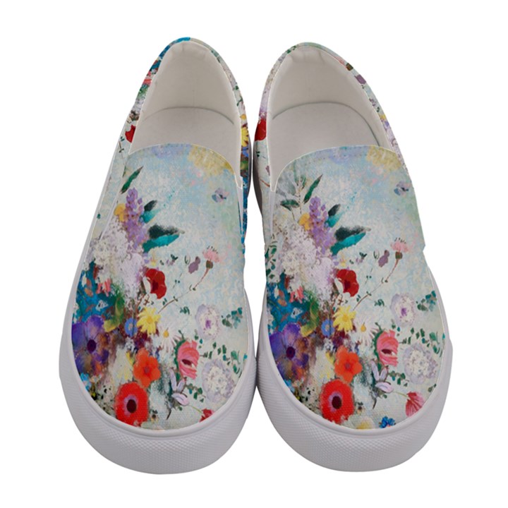 Floral Bouquet Women s Canvas Slip Ons