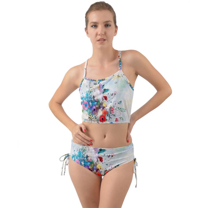 Floral Bouquet Mini Tank Bikini Set