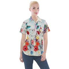 Floral Bouquet Women s Short Sleeve Pocket Shirt