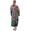 Ornament Maxi Tie Front Velour Kimono View2