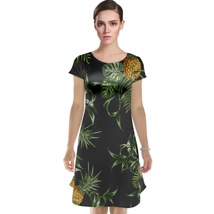 Pineapples pattern Cap Sleeve Nightdress