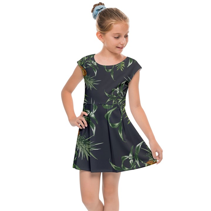 Pineapples pattern Kids  Cap Sleeve Dress