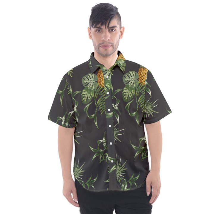 Pineapples pattern Men s Short Sleeve Shirt