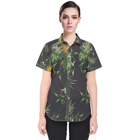 Pineapples Pattern Women s Short Sleeve Shirt by Sobalvarro