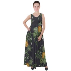 Pineapples Pattern Empire Waist Velour Maxi Dress by Sobalvarro