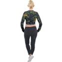 Pineapples pattern Long Sleeve Cropped Velvet Jacket View2