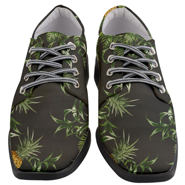 Pineapples pattern Women Heeled Oxford Shoes