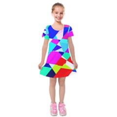 Patchwork Kids  Short Sleeve Velvet Dress