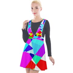 Patchwork Plunge Pinafore Velour Dress by designsbyamerianna