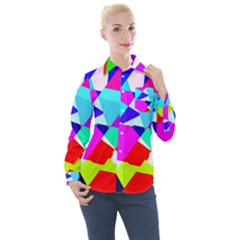 Patchwork Women s Long Sleeve Pocket Shirt