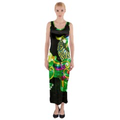 Green Ki Rin Fitted Maxi Dress by Riverwoman