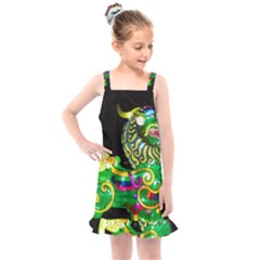 Green Ki Rin Kids  Overall Dress by Riverwoman