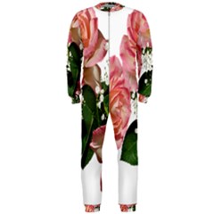 Roses Pink Leaves Flowers Perfume Onepiece Jumpsuit (men)  by Simbadda