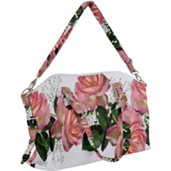 Roses Pink Leaves Flowers Perfume Canvas Crossbody Bag