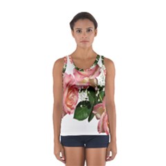 Roses Pink Leaves Flowers Perfume Sport Tank Top  by Simbadda