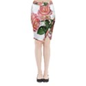 Roses Pink Leaves Flowers Perfume Midi Wrap Pencil Skirt View1